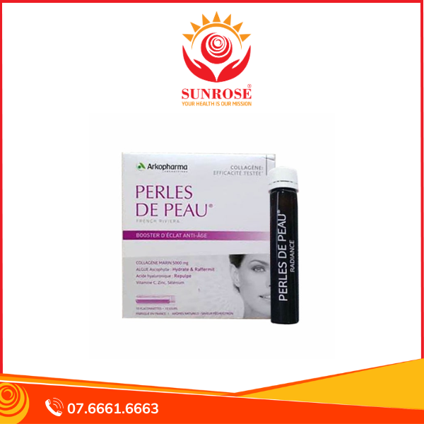  Arkopharma Perles De Peau Radiance Hỗ Trợ Chống Lão Hóa, Làm Đẹp Da Hộp 10 Ống X 25ml 