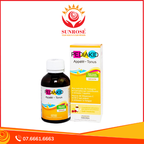  Siro Pediakid Appétit Tonus hỗ trợ kích thích cảm giác thèm ăn, giảm mệt mỏi (125ml) 