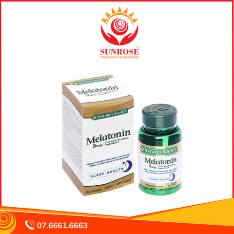  Nature’s Bounty Melatonin giúp điều hòa giấc ngủ chai 60 viên 