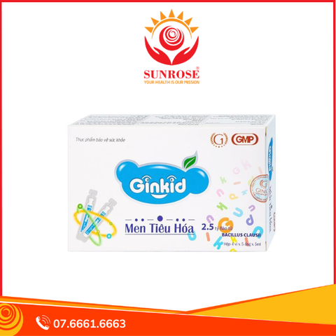  Men Tiêu Hoá Ginkid GINIC bổ sung vi khuẩn có ích ở đường ruột (4 vỉ x 5 ống x 5ml) 