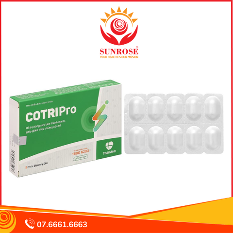  Cotripro tăng sức bền thành mạch, giảm triệu chứng trĩ hộp 20 viên 