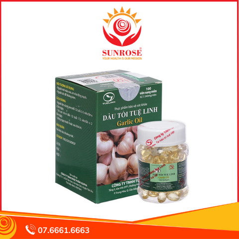  Dầu Tỏi Tuệ Linh hỗ trợ giảm mỡ máu, ngừa xơ vữa chai 100 viên 