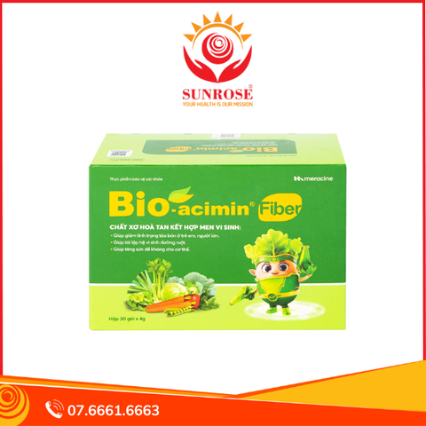  Cốm vi sinh Bio-acimin Fiber QD-Meliphar bổ sung chất sơ hòa tan, giảm tình trạng táo bón (30 gói) 