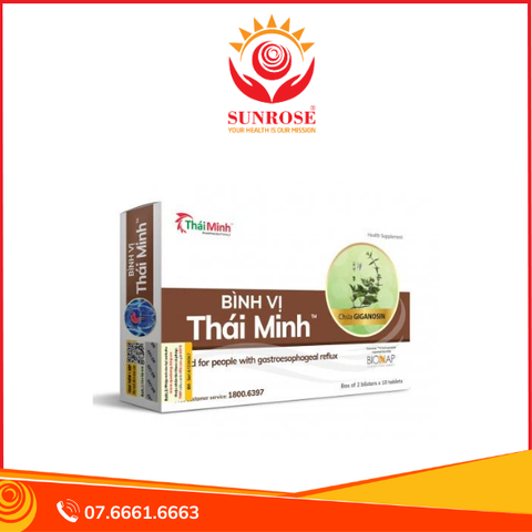  Viên uống Bình Vị Thái Minh hỗ trợ giảm acid dịch vị (Hộp 20 viên) 