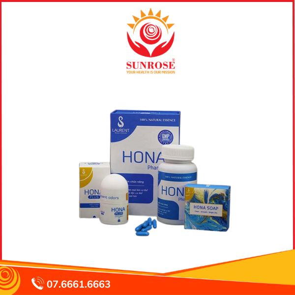  Hona Plus - Bộ Sản Phẩm Hỗ Trợ Điều Trị Hôi Nách & Ngăn Ngừa Mùi Cơ Thể, Tặng Kèm Xà Bông Thảo Dược 