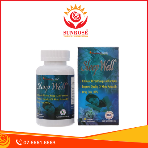  Sleep Well giúp ngủ ngon, giảm căng thẳng thần kinh chai 60 viên 