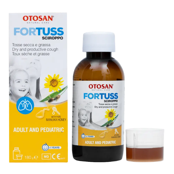  Siro Ho Thảo Dược Otosan Fortuss, Giảm Ho, Tiêu Đờm – Giảm Ho Khan & Ho Đờm (Chai 180g) - Italy 