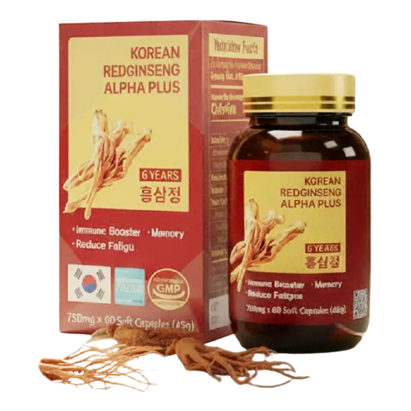  TPBVSK Hồng Sâm cô đặc 6 năm tuổi Red Ginseng Alpha Plus hỗ trợ bồi bổ, tăng đề kháng, tỉnh táo (hộp 60 viên) - Hàn Quốc 