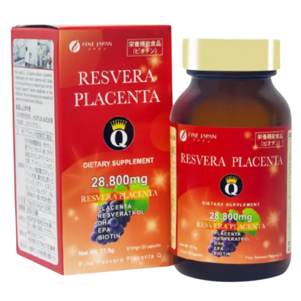  Thực phẩm bảo vệ sức khỏe Resvera Placenta Q (hộp 120 viên) - Nhật Bản 