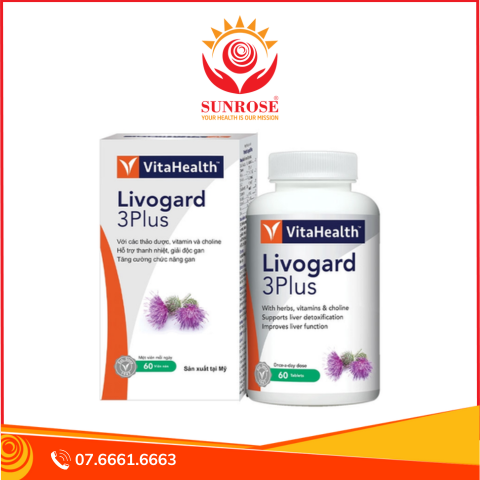  Viên uống bổ gan Livogard 3Plus- giúp tăng cường chức năng gan, thanh nhiệt giải độc gan (60 viên) 