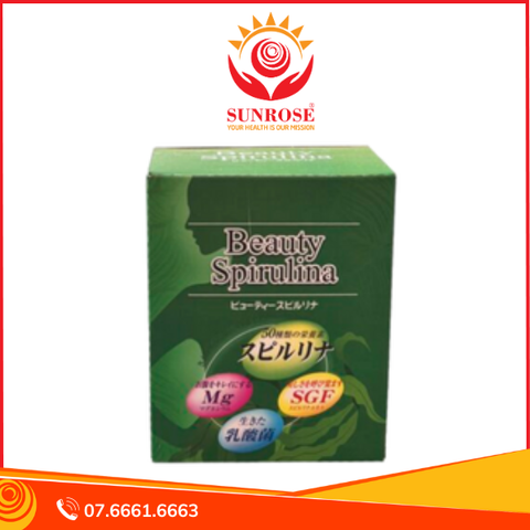  Viên uống Beauty Spirulina – Bổ sung tảo Spirulina giàu dinh dưỡng – Hỗ trợ tăng miễn dịch, da đẹp, tóc khỏe – Hộp 550 viên – Nhật Bản 