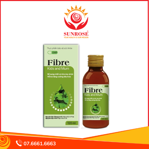  FIBRE KIDS AND MUM - Hỗ trợ bổ sung chất xơ tinh, Chai 120ml 