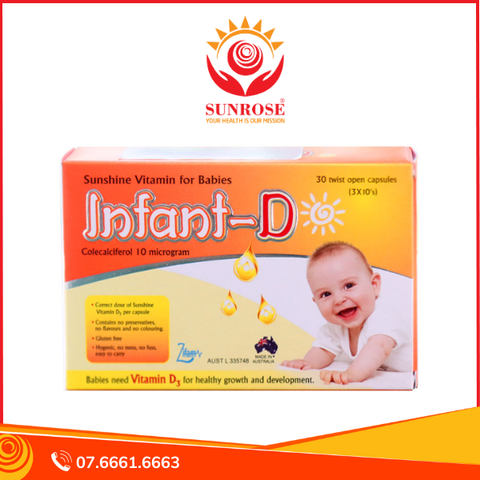  Viên uống Infant-D – Bổ sung vitamin D – Hỗ trợ phát triển xương và răng – Hộp 30 viên 