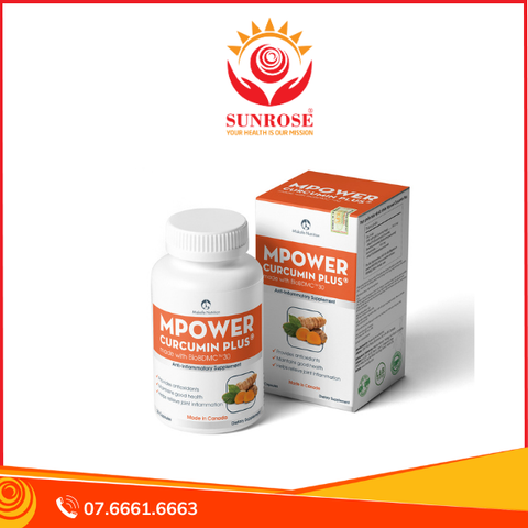  MPOWER CURCUMIN PLUS - Viên uống hỗ trợ kháng viêm, giúp chống oxy hóa hiệu quả cao, Hộp 30 viên 