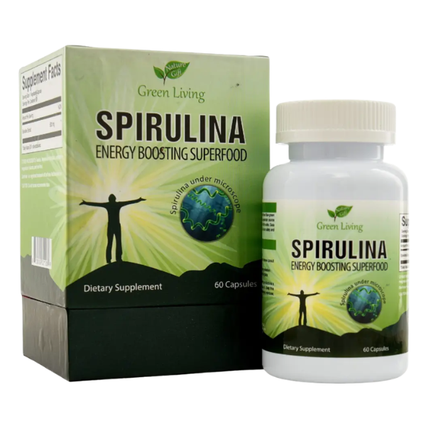  Thực Phẩm Bảo Vệ Sức Khỏe Nature Gift Pharma Green Living - Spirulina Hỗ Trợ Tăng Cường Sức Khỏe Và Nâng Cao Sức Đề Kháng (Hộp 60 Viên) - Hoa Kỳ 