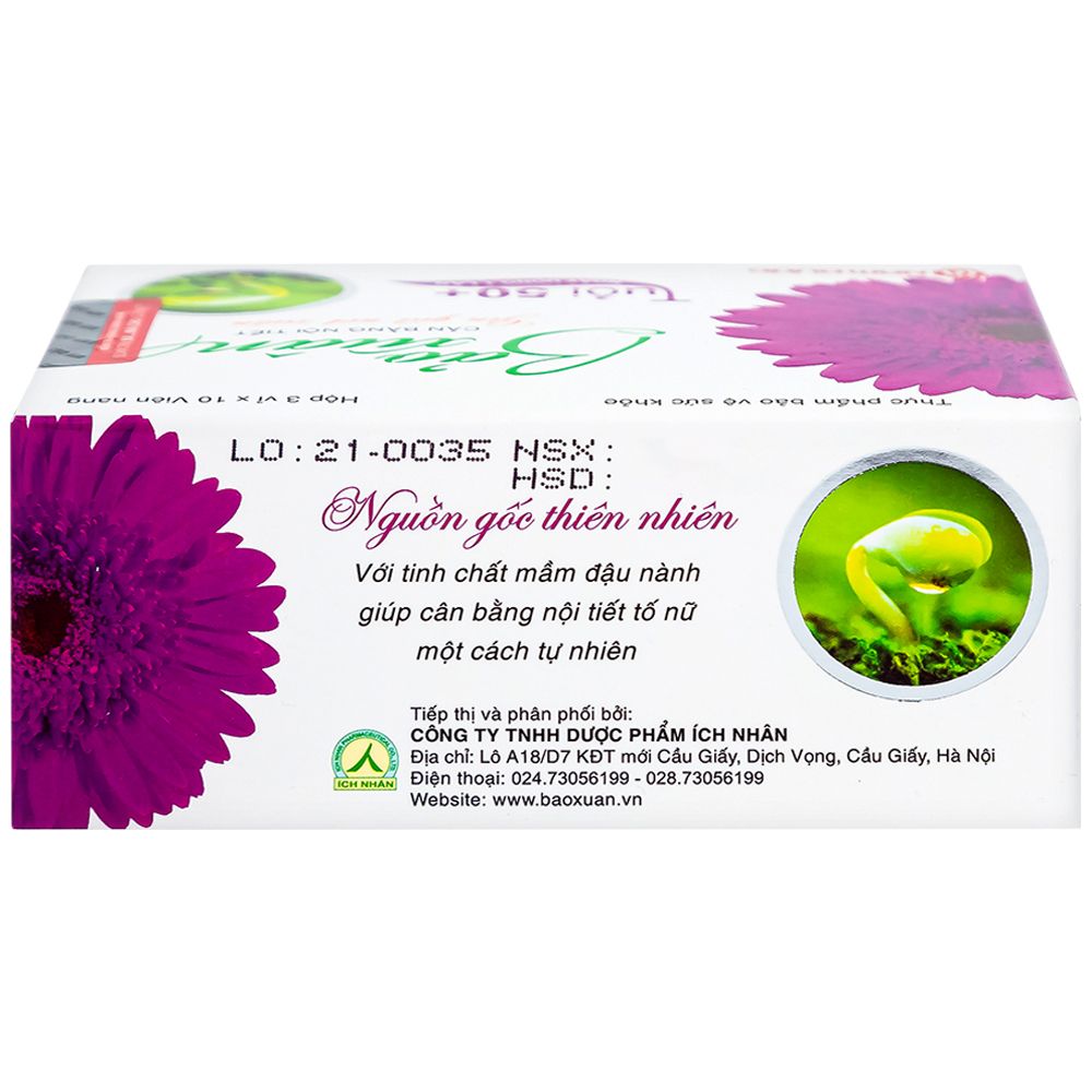  Viên uống Bảo Xuân Tuổi 50+ Nam Dược bổ sung và hỗ trợ cân bằng nội tiết tố nữ Estrogen (3 vỉ x 10 viên) 