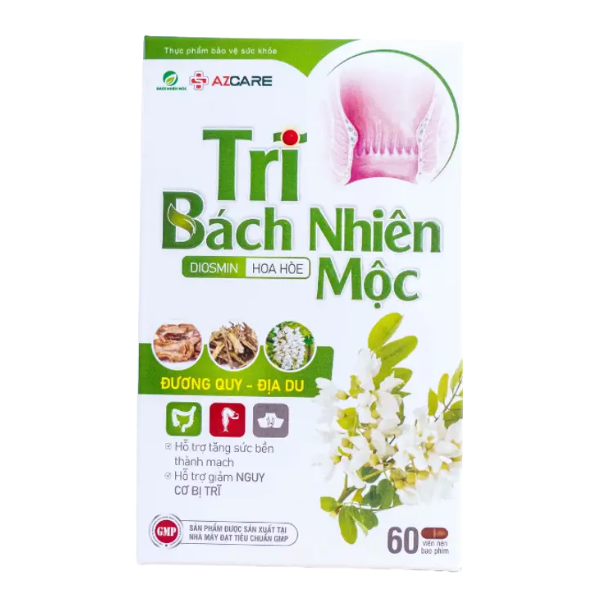  TPBVSK Trĩ Bách Nhiên Mộc hỗ trợ tăng sức bền thành mạch, giảm nguy cơ bị trĩ (Hộp 60 viên) - Việt Nam 