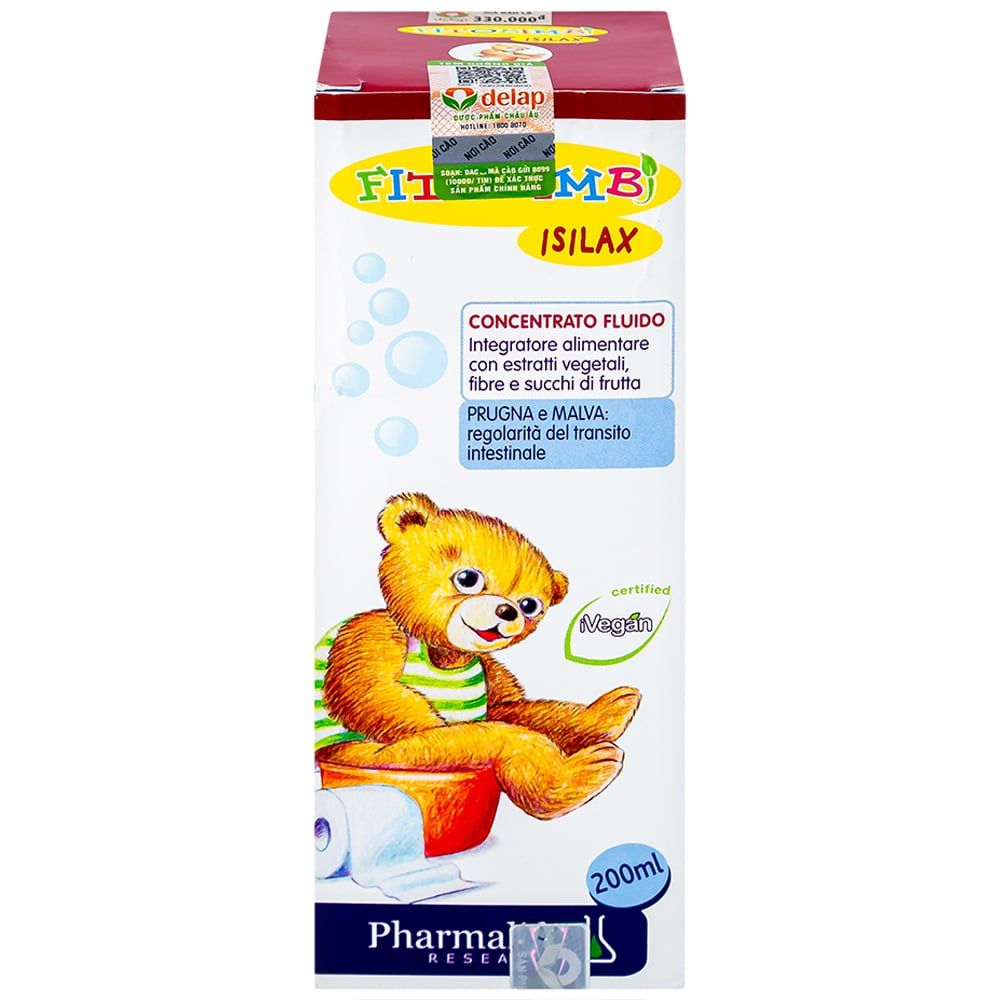  Siro Fitobimbi Isilax Concentrato Fluido Pharmalife nhuận tràng, hỗ trợ giảm táo bón cho trẻ (200ml) 