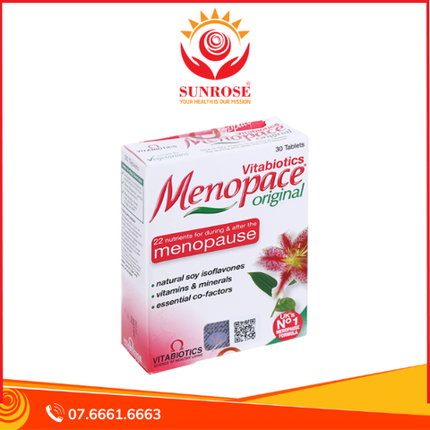  Vitabiotics Menopace Tablets hỗ trợ cân bằng nội tiết tố hộp 30 viên 