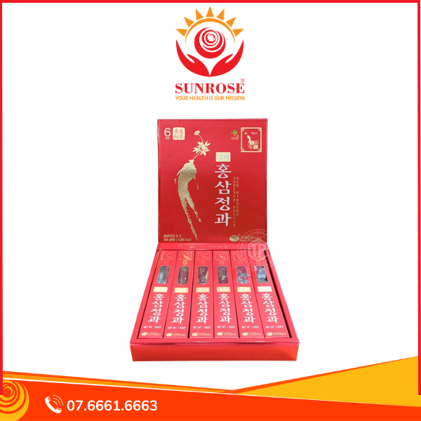  Hồng Sâm Nguyên Củ Tẩm Mật Ong Cao Cấp Hàn Quốc KGS 50g x 6 Củ 