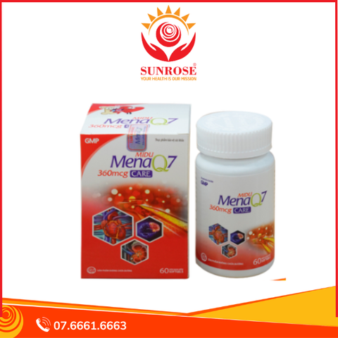  Viên uống Midu MenaQ7 360mcg Care – Hỗ trợ giảm mỡ máu, hạn chế đông máu – Hộp 60 viên 