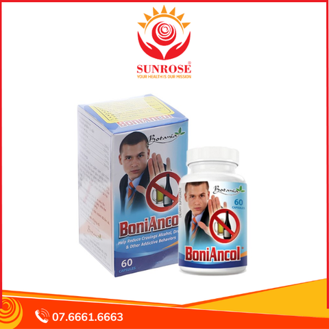  BoniAncol hỗ trợ cai rượu, giải rượu, bảo vệ gan chai 60 viên 