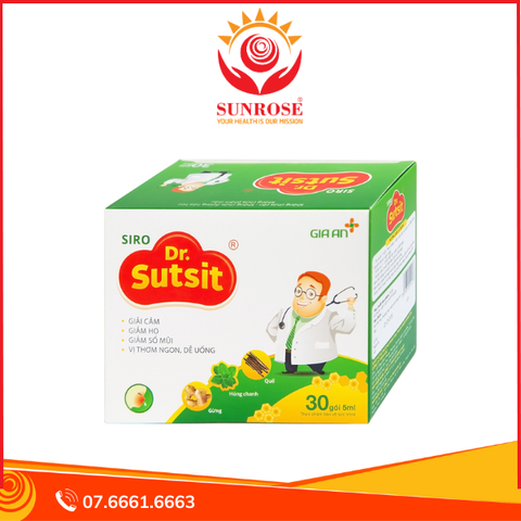  Siro Dr.Sutsit Gia An giải cảm, giảm ho, giảm sổ mũi (30 gói x 5ml) 
