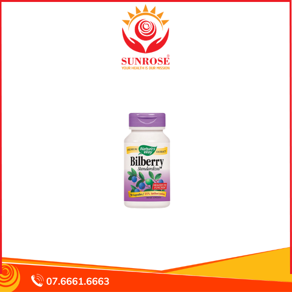  Nature's Way Standardized Bilberry - Viên Uống Hỗ Trợ Nâng Cao Sức Khoẻ Thị Giác Hộp 90 viên 