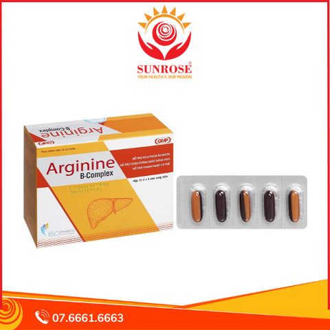 Arginine B-Complex giúp ăn ngon, bổ gan hộp 60 viên 