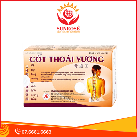  Viên uống hỗ trợ giảm đau xương khớp Cốt Thoái Vương (Hộp 3 vỉ x 10 viên) 