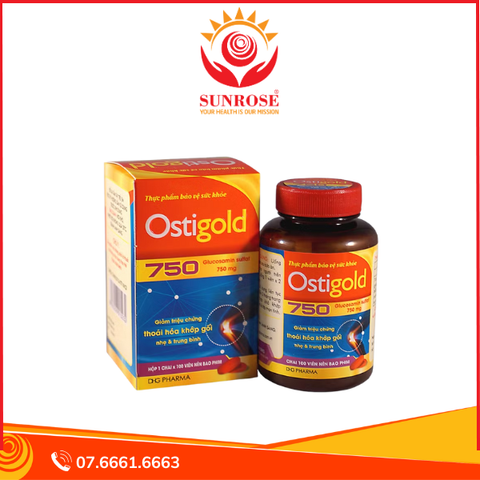  Viên uống DHG Ostigold hỗ trợ xương khớp 750mg (Hộp 100 viên) 