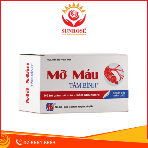  Viên uống Mỡ Máu Tâm Bình hỗ trợ giảm mỡ máu (Hộp 5 vỉ x 12 viên) 