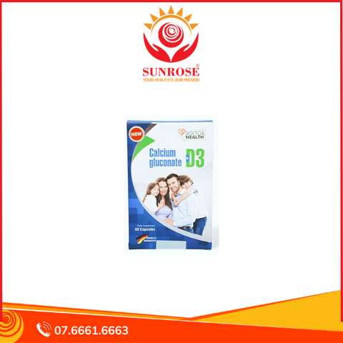  Viên uống Doctor Health Calcium Gluconate + D3 bổ sung canxi và vitamin D3 (Hộp 4 vỉ x 15 viên) 