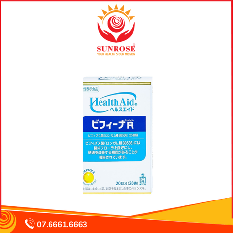  Men vi sinh Bifina R Health Aid bổ sung lợi khuẩn cho tiêu hóa, giảm rối loạn tiêu hóa, đại tràng (20 gói) 
