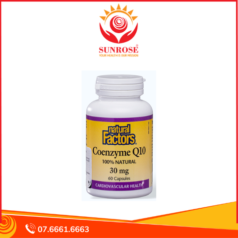 Viên uống Natural Factors Coenzyme Q10 Traphaco phòng ngừa các bệnh tim mạch, duy trì sức khỏe tim mạch (Lọ 60 viên) 