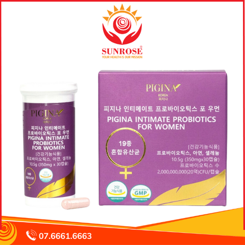  Viên uống men phụ khoa Pigina – Bổ sung lợi khuẩn, cân bằng vùng kín – Hộp 30 viên 