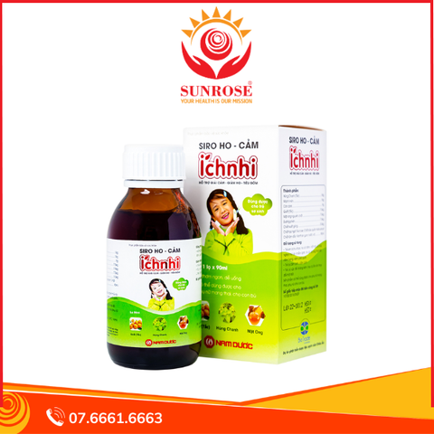  Siro ho cảm Ích Nhi Nam Dược hỗ trợ giải cảm, giảm ho, tiêu đờm (90ml) 