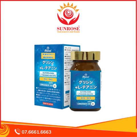  Mamori Glycine L-theanine hỗ trợ ngủ ngon và sâu giấc hộp 90 viên 