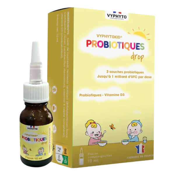  Thực phẩm bảo vệ sức khỏe VYPHYTOKID PROBIOTIQUES drop hỗ trợ bổ sung lợi khuẩn (Lọ 10ml) - Pháp 