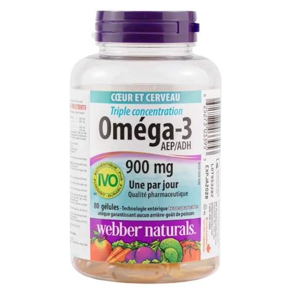  Thực phẩm bảo vệ sức khoẻ WEBBER NATURALS Triple Strength Omega-3 900mg EPA/DHA (Hộp 80 viên) - Canada 