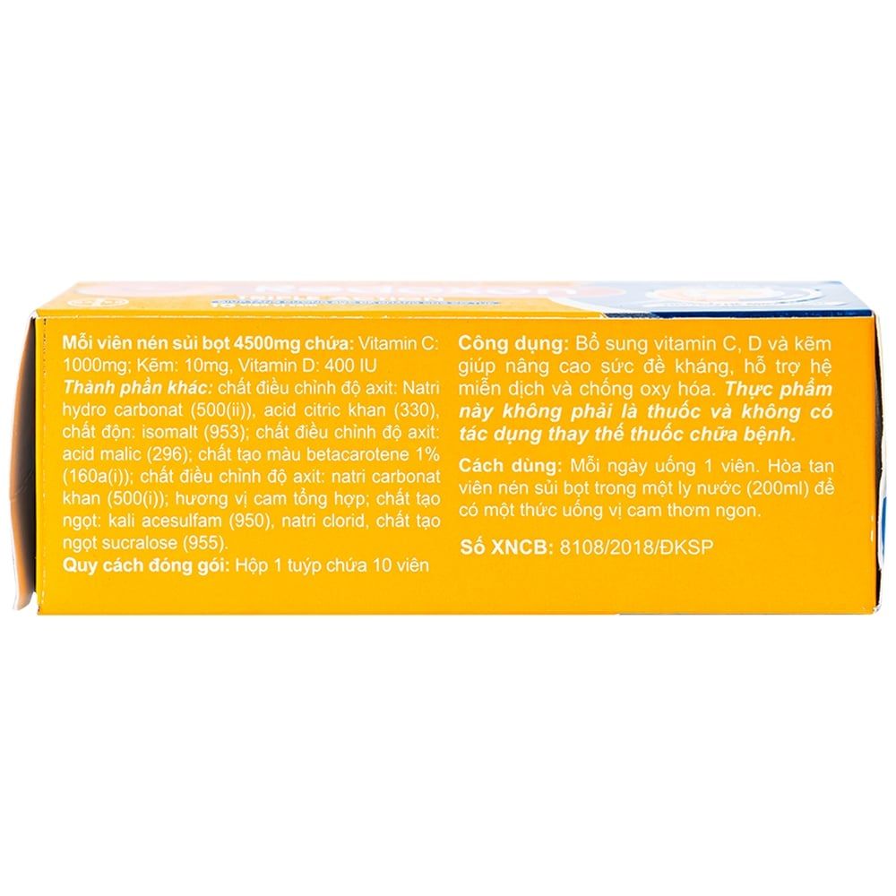  Viên sủi Redoxon Triple Action Bayer bổ sung vitamin C, D và kẽm giúp nâng cao sức đề kháng (10 viên) 