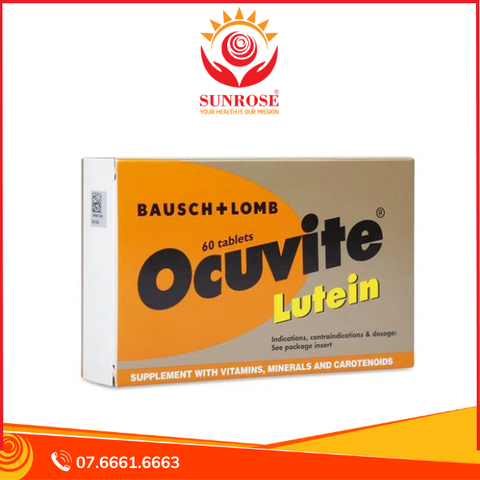  Viên uống Ocuvite Lutein Hỗ trợ bổ dưỡng mắt (Hộp 3 vỉ x 20 viên) 