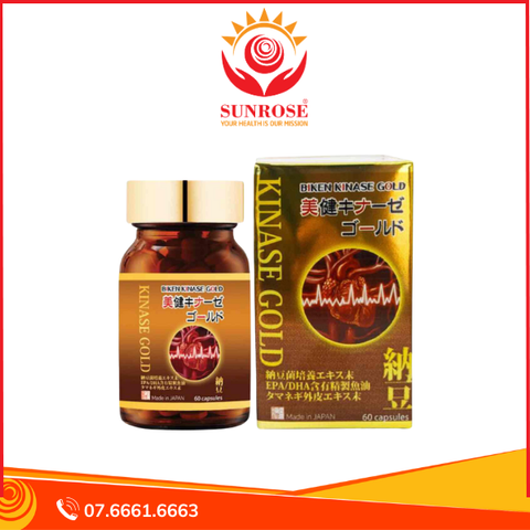  Biken Kinase Gold 60 viên - Viên uống hỗ trợ phòng ngừa và hỗ trợ điều trị đột quỵ Nhật Bản 