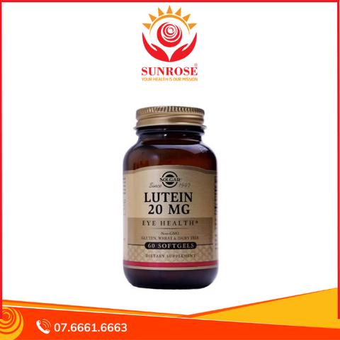  Viên uống Solgar Lutein 20mg Dưỡng mắt (Lọ 60 Viên) 