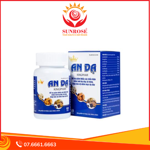  Viên uống An Dạ Kingphar hỗ trợ giảm chứng đau rát vùng thượng vị, xung huyết hang vị (60 viên) 