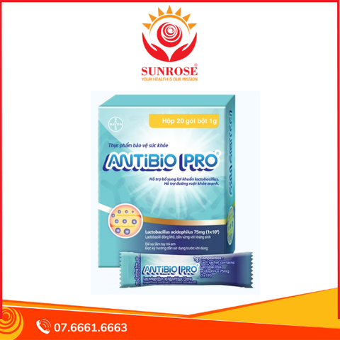  Thực phẩm bảo vệ sức khỏe Antibio Pro hỗ trợ bổ sung lợi khuẩn lactobacillus (20 gói x 1g) 