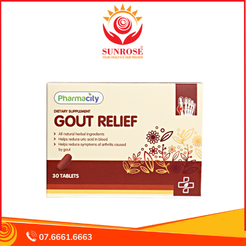  Viên uống Pharmacity Gout Relief hỗ trợ giảm đau, giảm các biểu hiện do gout gây ra (Hộp 30 viên) 