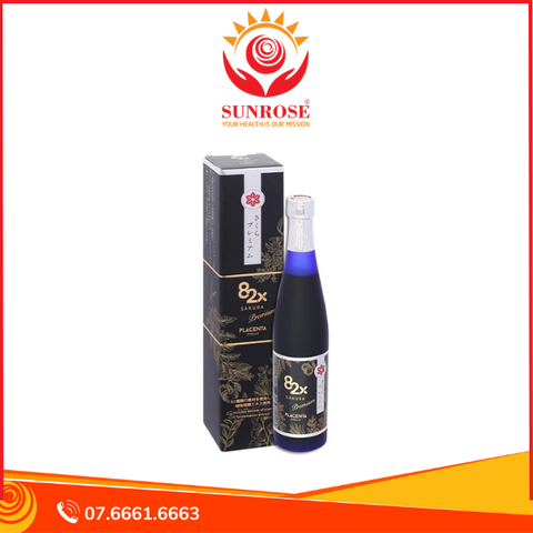  Nước uống Placenta 82X Sakura Premium 450.000mg tái tạo da trắng mịn, cấp ẩm chai 500ml 