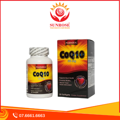  Viên uống CoQ10 30mg Pharmekal giảm quá trình oxy hóa, hỗ trợ sức khỏe cho tim (30 viên) 