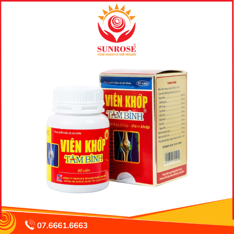  Viên khớp Tâm Bình hỗ trợ giảm các triệu chứng của thoái hóa khớp, viêm khớp (60 viên) 